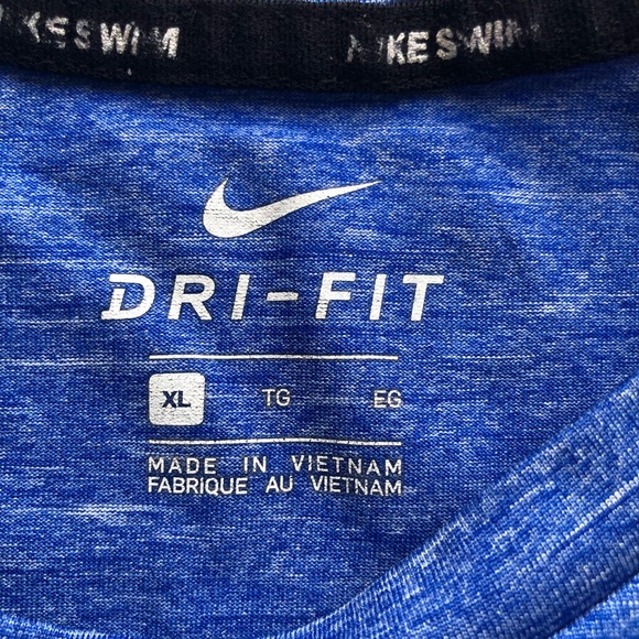 Nike Blue Dri-Fit Shirt Men’s Size XL Front Logo Short Sleeves Activewear Top - Picture 3 of 14